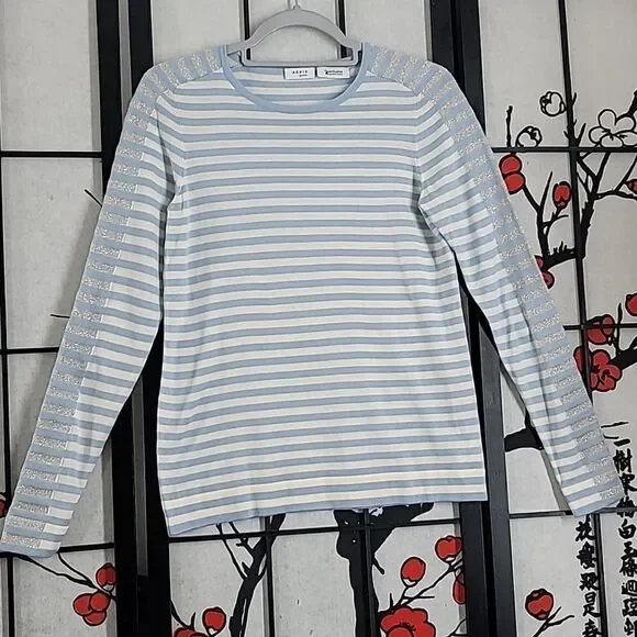 Akris Punto Saks Fifth Avenue Long Sleeve Striped Sweater - Picture 2 of 7